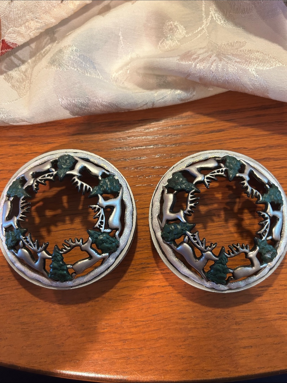 Yankee candle illumination-lid jar silver reindeer green pine